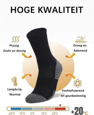 Coonoor Sportsocken Thermosocken warme Winter Socken Herren Damen (6-Paar) Baumwolle Sportsocken Atmungsaktiv Lange Gepolstert Arbeitsocken