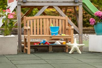 Kai Wiechmann Gartenbank Kleine Teakholzbank 80 cm als wetterfestes Holzbänkchen für Kinder, unbehandelte Kinder-Teakbank im klassischen Design