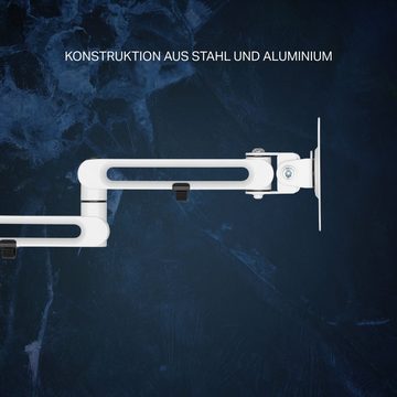 DELTACO WHITE LINE WA90 Doppelmonitor-Tischhalterung, 17"-32" VESA Halterung, (inkl. 5 Jahre Herstellergarantie)
