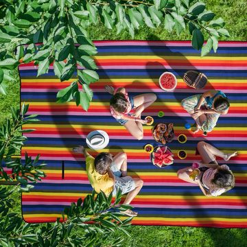 Picknickdecke XXL Picknickdecke in Regenbogenfarben, relaxdays