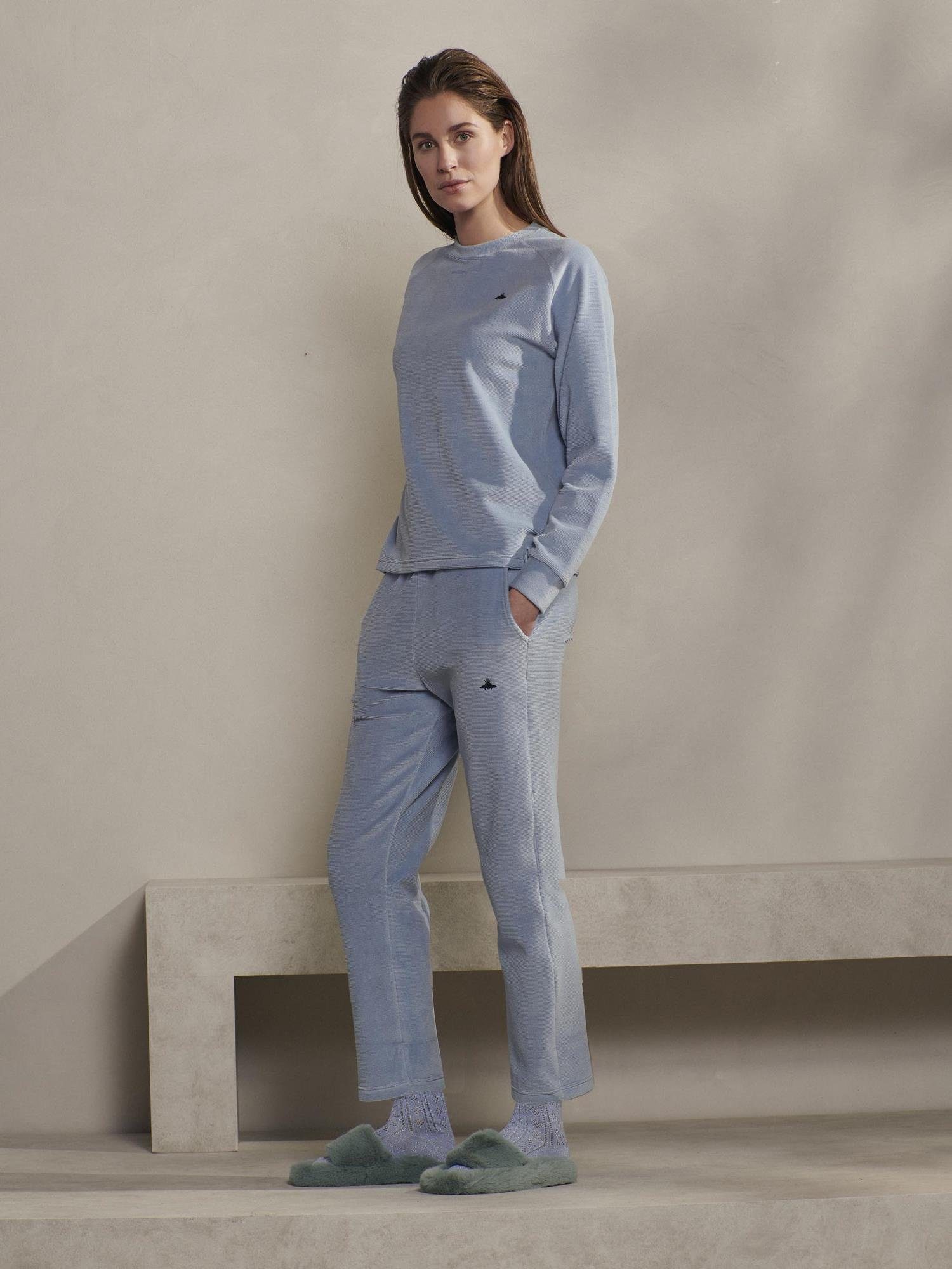 Pyjamahose (1-tlg) chambray blue Uni Essenza Jill