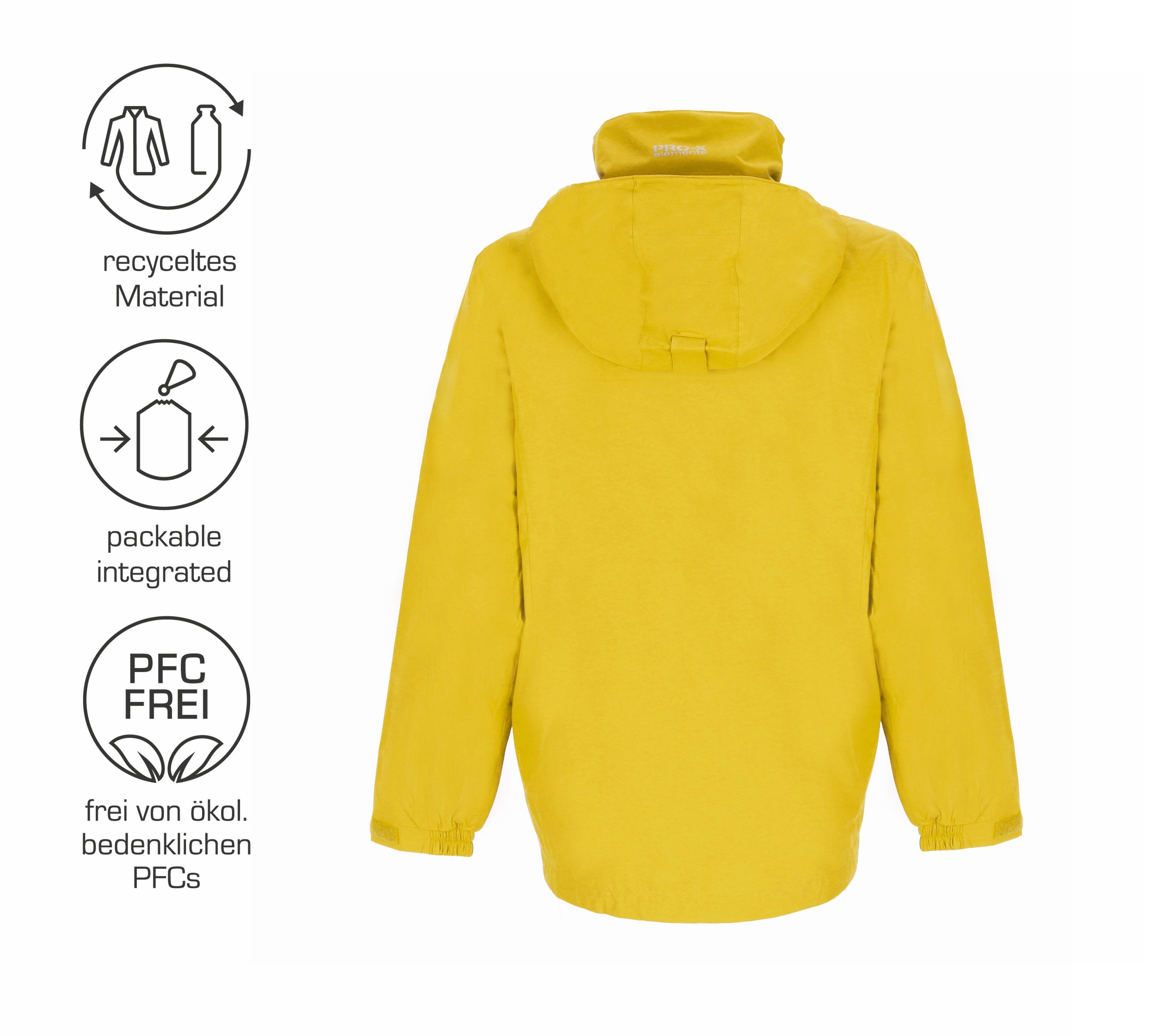 PRO-X ELEMENTS Funktionsjacke CARRIE wasserdicht, atmungsaktiv, im Packsack verstaubar, große Größen Wasserdicht Atmungsaktiv Leicht Im Packsack verstaubar Große Größen