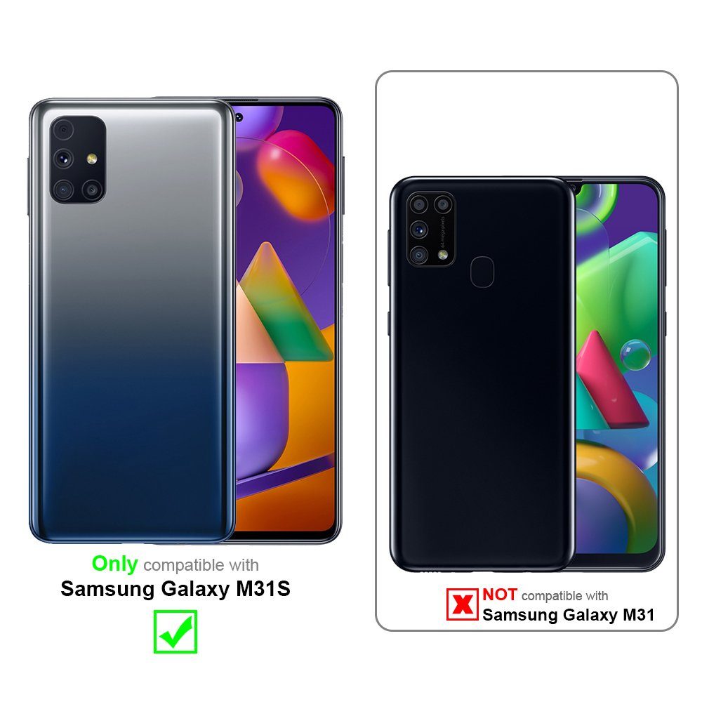 Cadorabo Handyhülle für Samsung Galaxy M31s Hülle Samsung Galaxy M31s, Hülle Schutzhülle mit Standfunktion, Magnetverschluss und Kartenfach