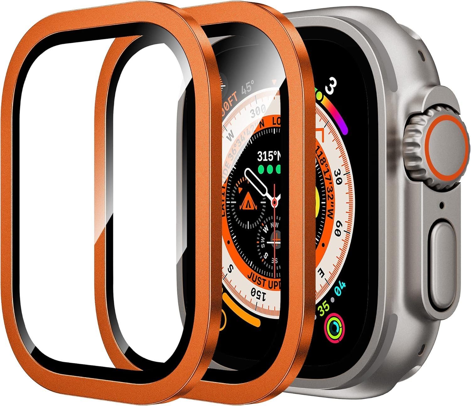MSM Displayschutzglas 2X Schutzglas für Apple Watch Ultra 2 / Ultra 49mm Panzerfolie Titan