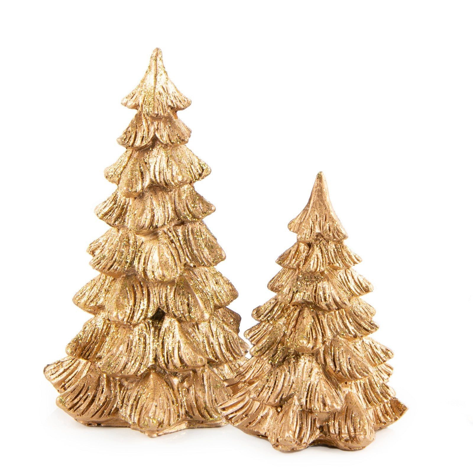 Logbuch-Verlag Dekofigur 2 kleine Tannenbäume Weihnachtsdekoration Geschenk Set 8,5-12,5 cm