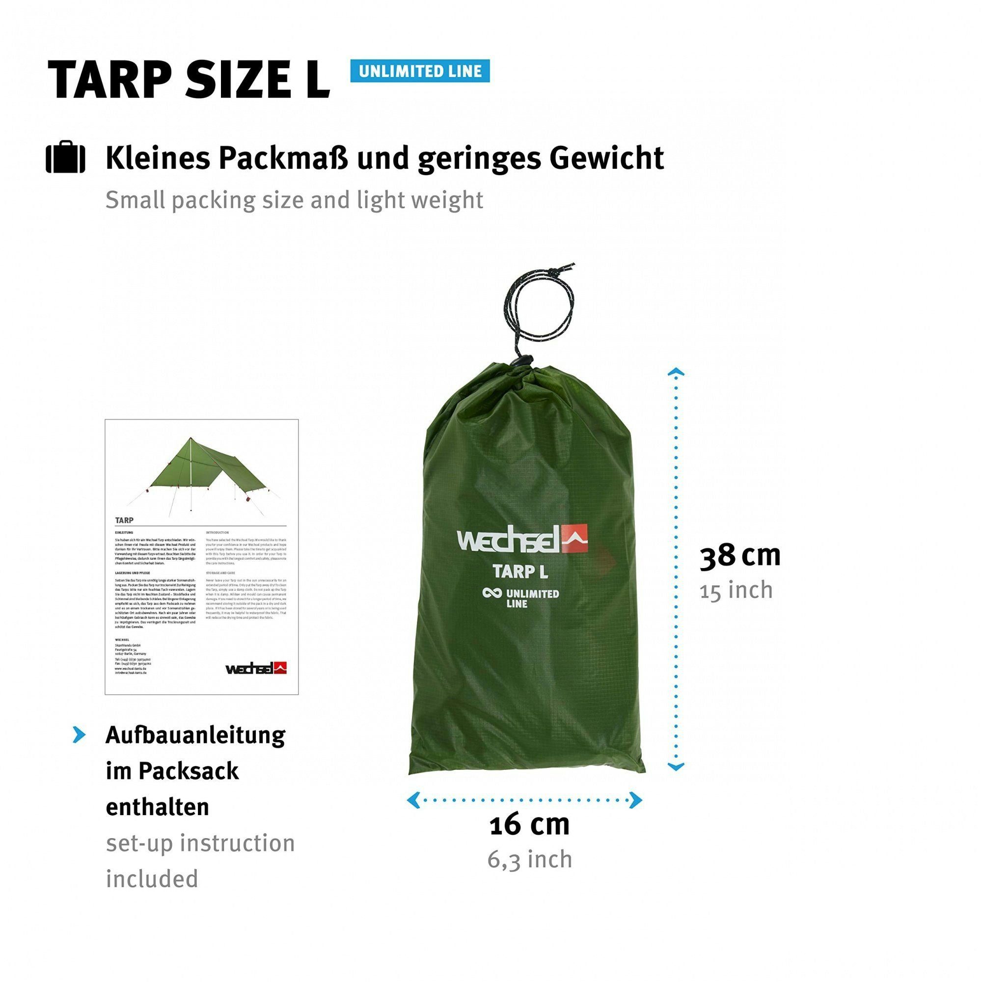 cm, Grün - Wechsel Tarp-Zelt 435 L reißfestes Tents 400 Tarp Extrem x Zeltdach,