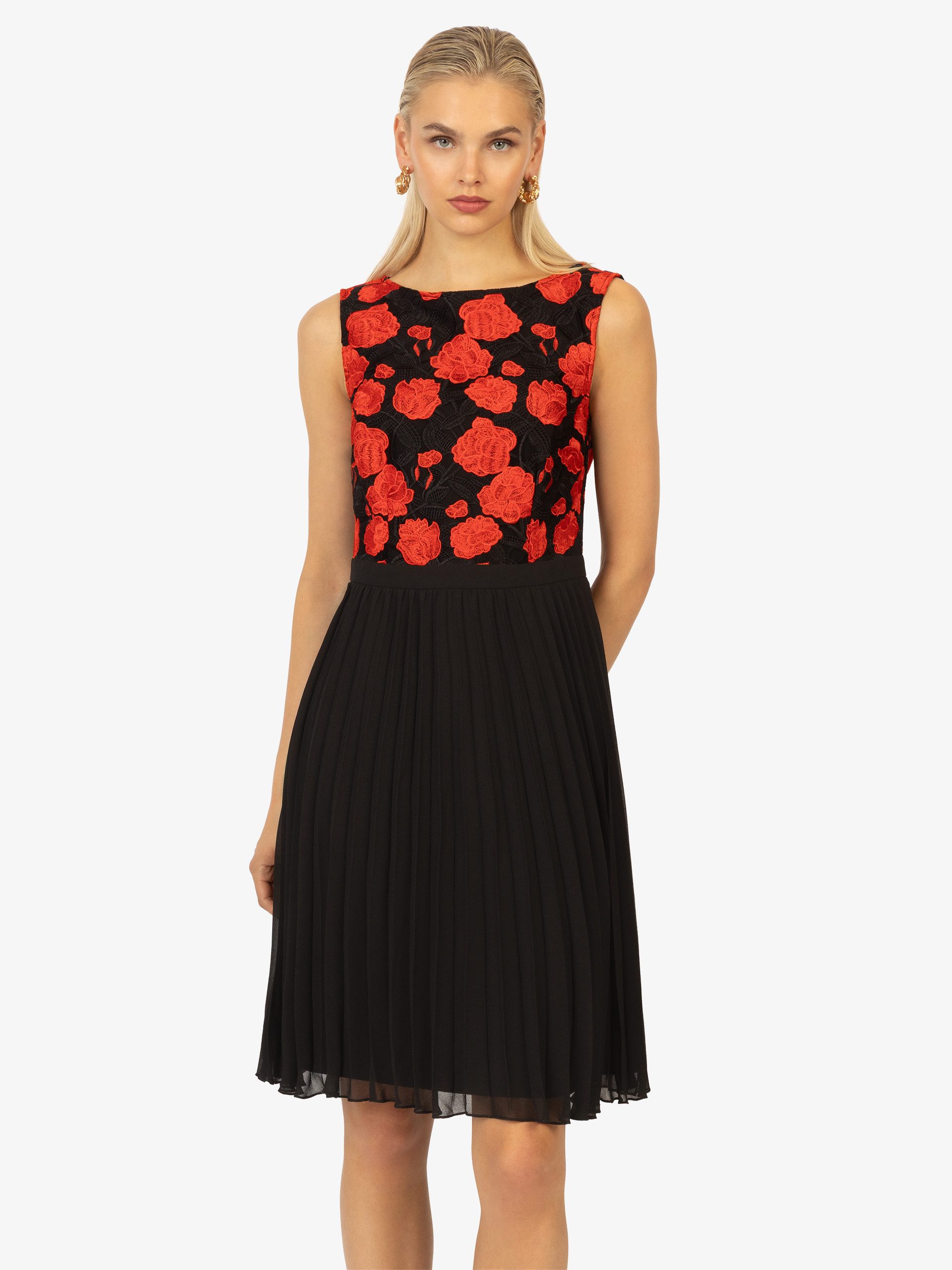 Kraimod Cocktailkleid mit Stickerei und Plisseerock günstig online kaufen