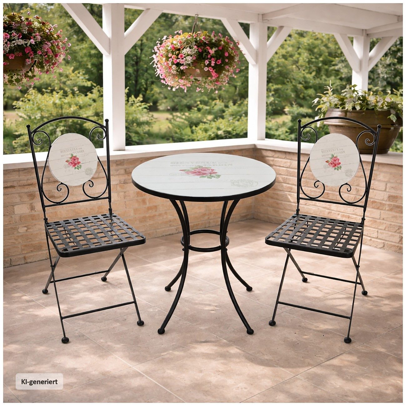 Garten-Essgruppe Tisch und 2 Stühle Celia Bienvenue