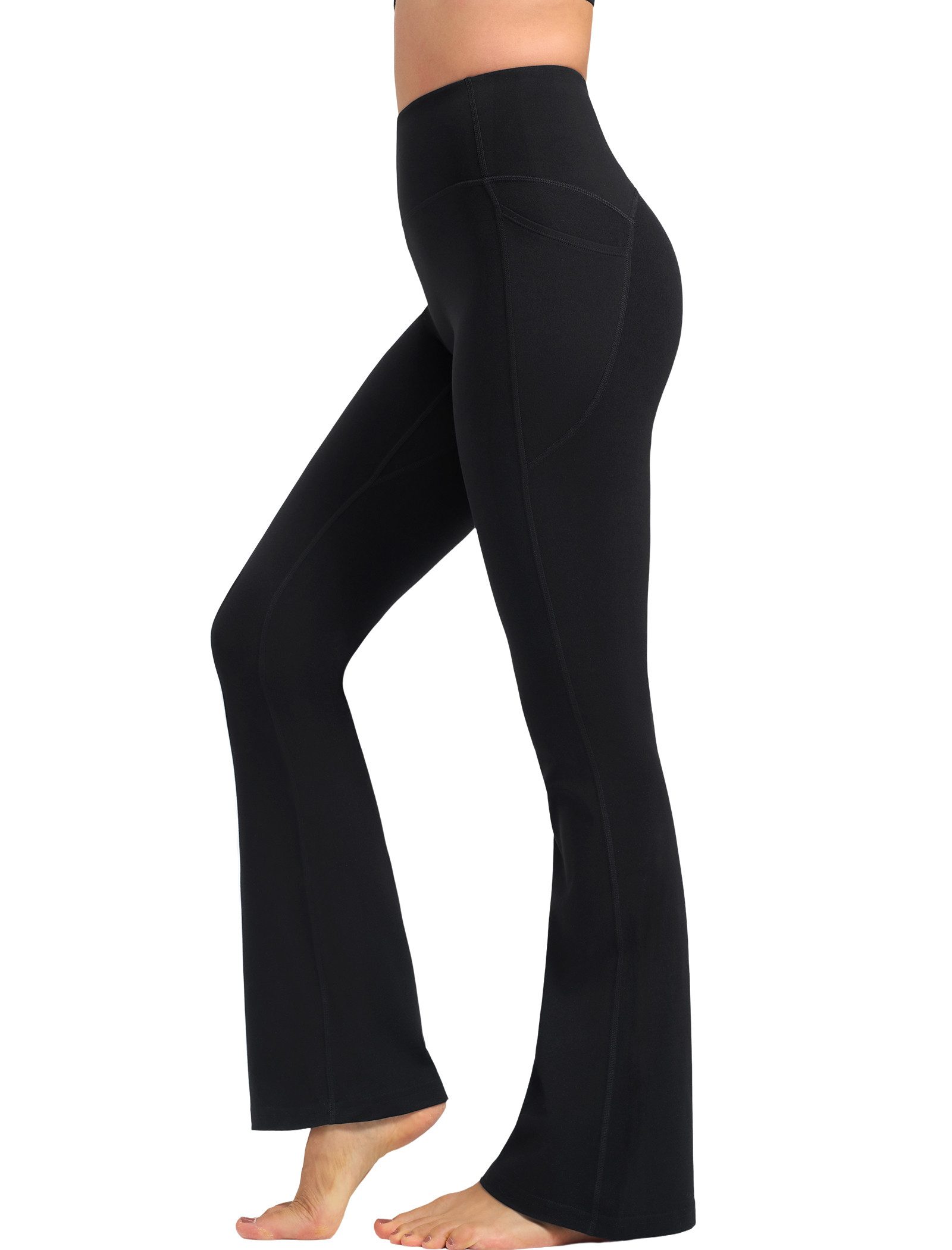 Yvette Schlaghose Damen Flared Yoga bequem Leggings hohe Taille Jogginghose S117019A19