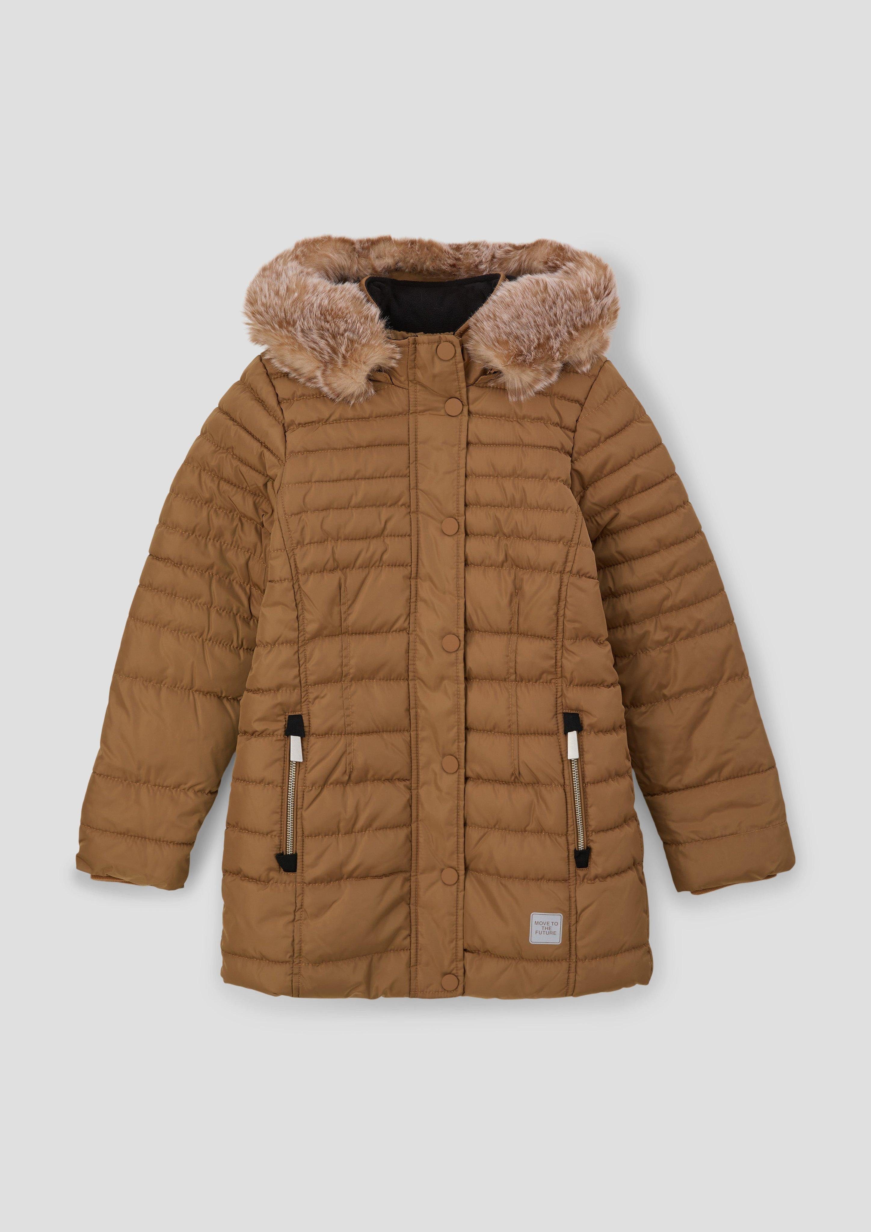Funktionsmantel Steppjacke mit Kunstfellblende