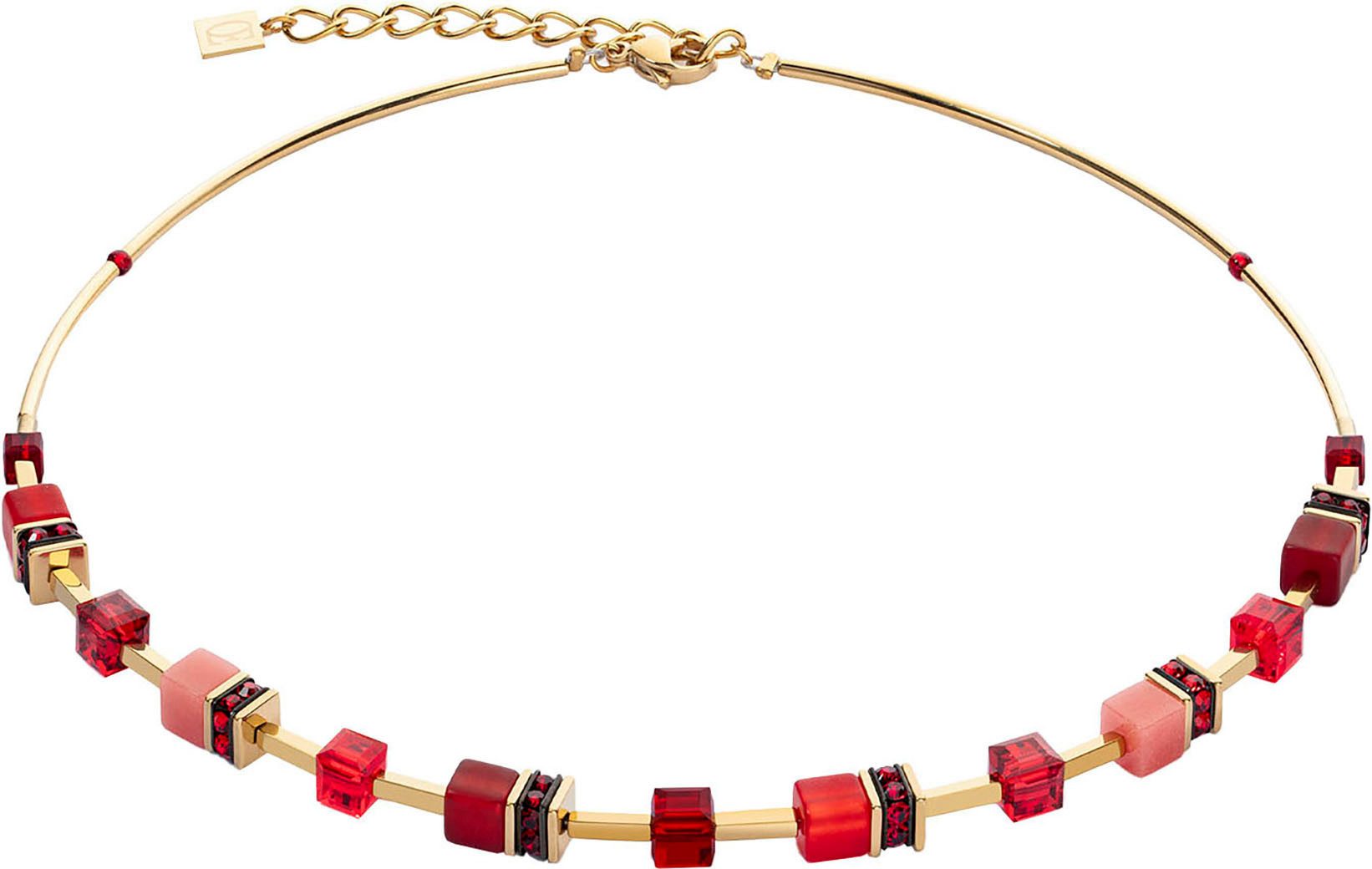 COEUR DE LION Collier Schmuck Edelstahl GeoCUBE® Iconic Lite Würfelkette, Made in Germany - mit Swarovski® Kristall, Strassstein, Schmuckstein