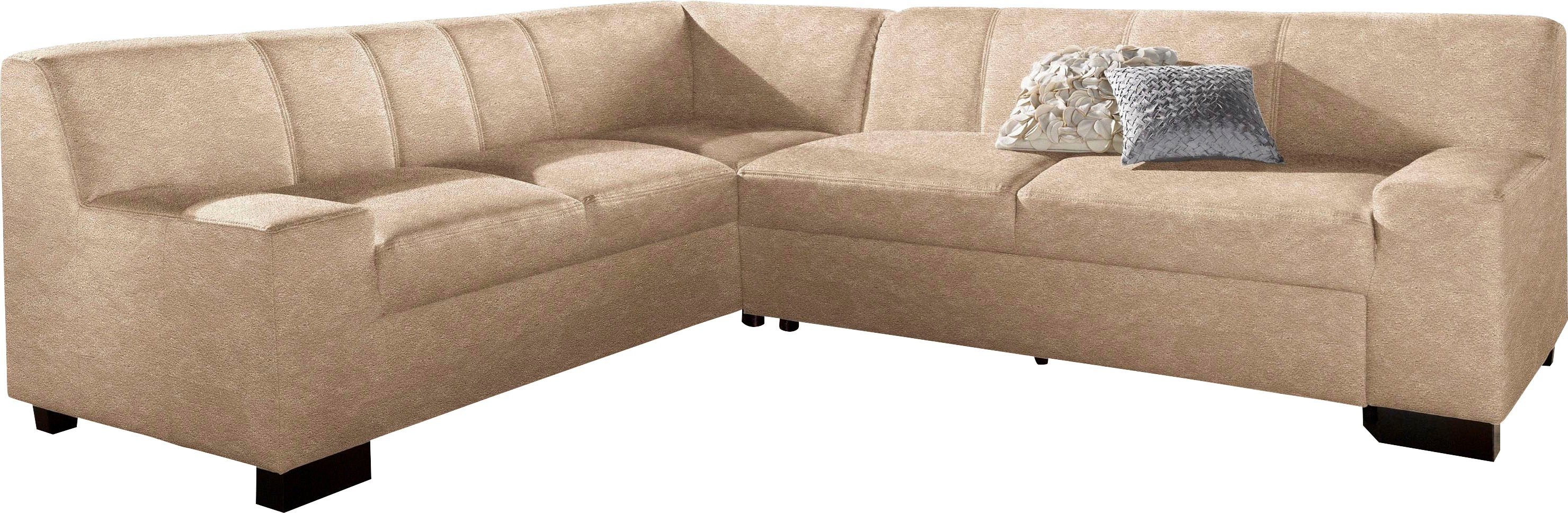 DOMO collection Ecksofa Norma, moderne Armlehnen, zeitlos und elegant, L-Form, wahlweise mit Bettfunktion