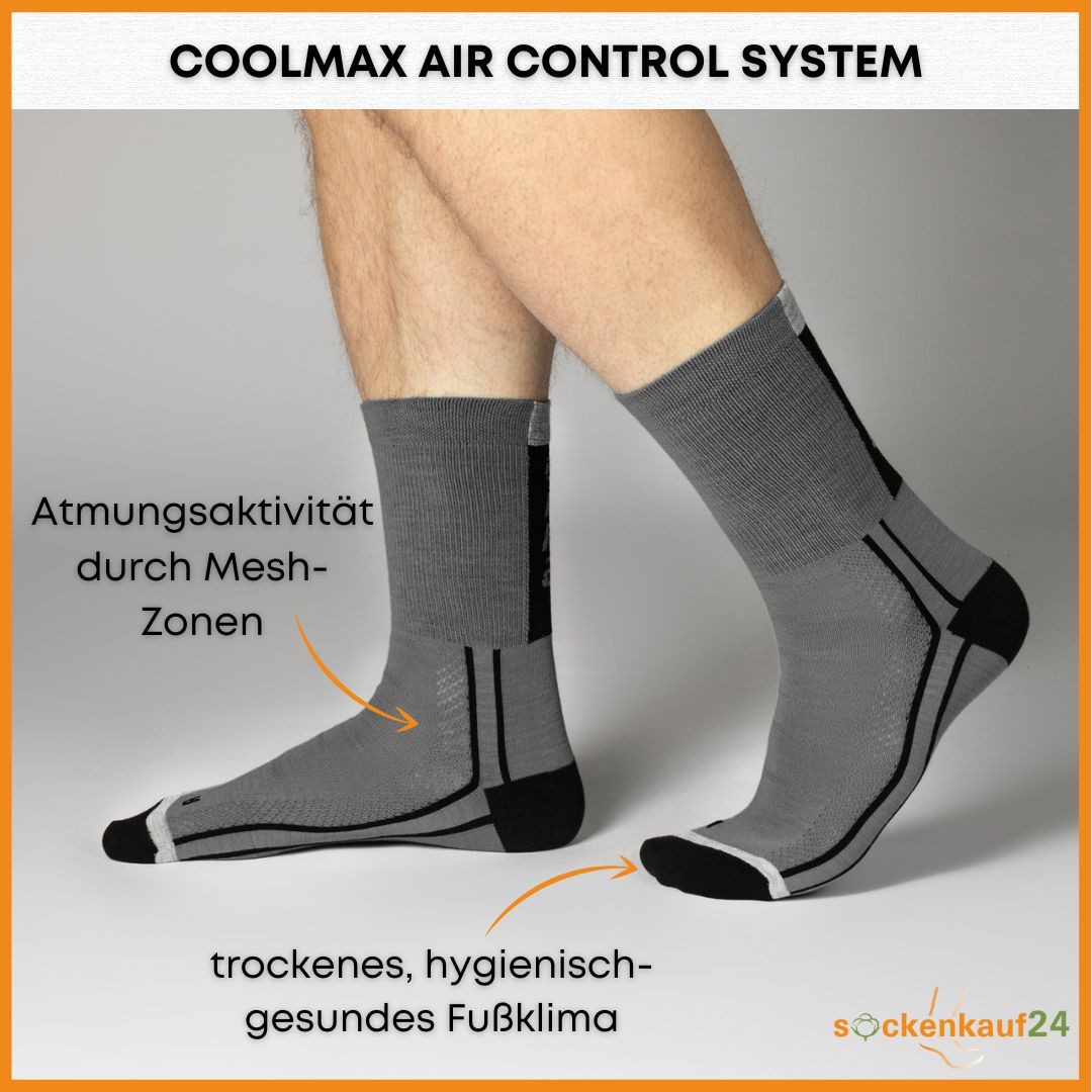 sockenkauf24 Funktionssocken Coolmax Fahrrad-Socken für Herren & Damen (3-Paar) Atmungsaktive Radsport Socken 50301P WP