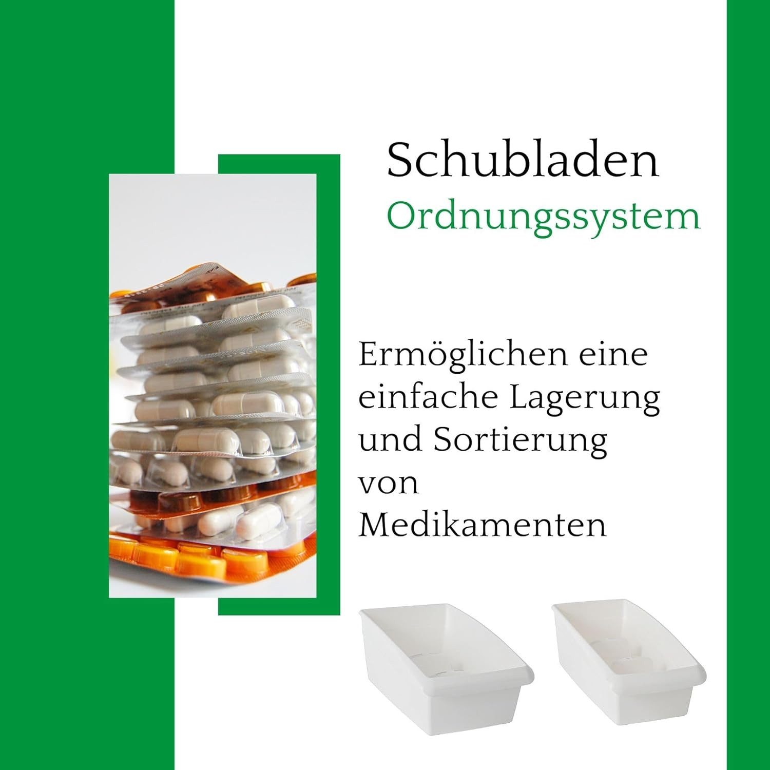 Novaliv Aufbewahrungsbox 30551-2-1x (1 St), Novaliv Medikamenten Organizer groß Hausapotheke - 25 x 16 cm WEISS mi