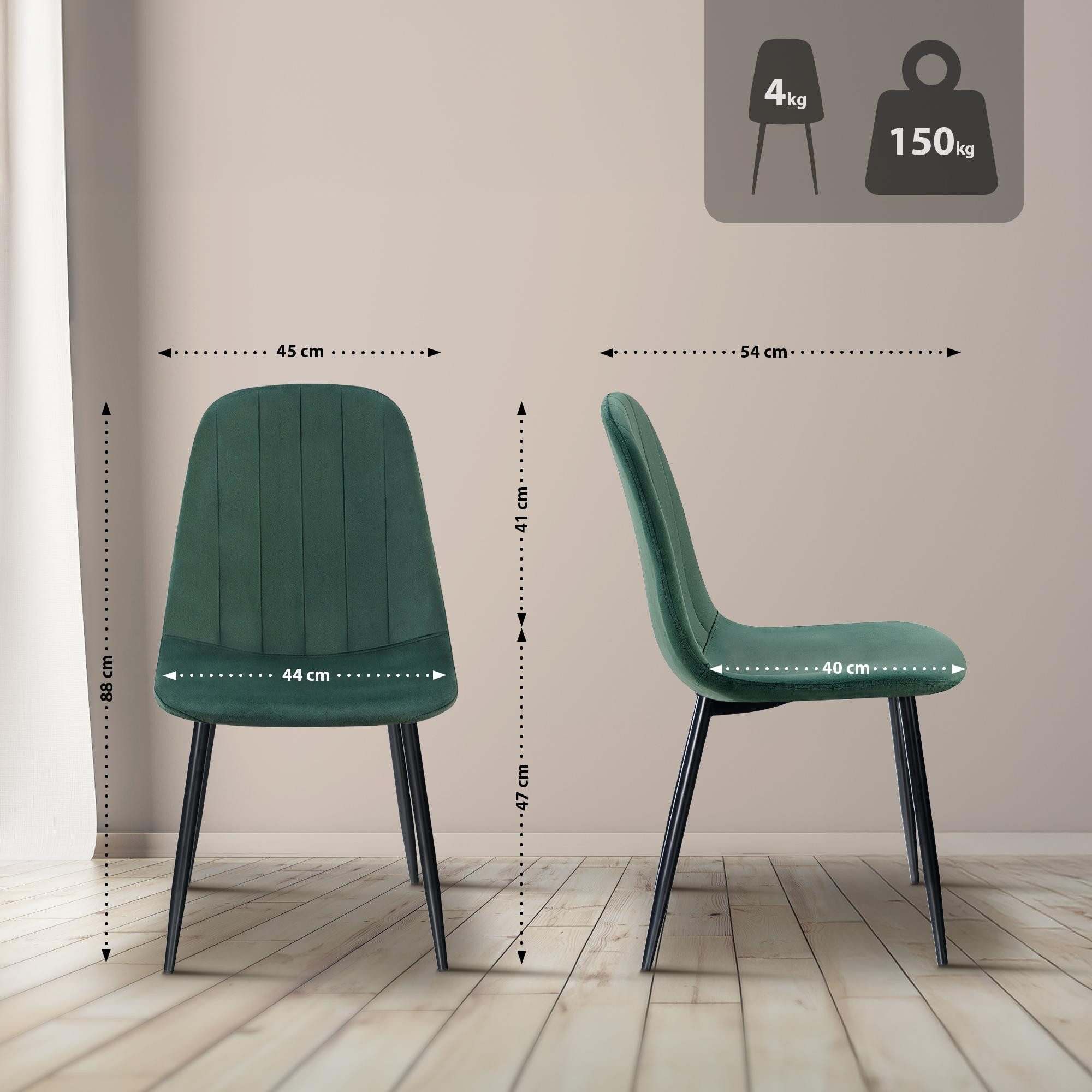 CLP Esszimmerstuhl Baxter (4er Set), gesteppter günstig online kaufen