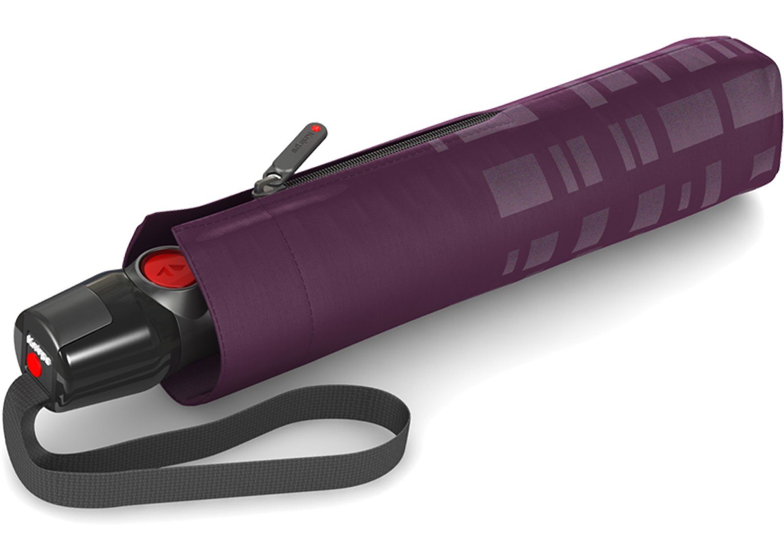 Knirps® Taschenregenschirm T.200 Duomatic stabil, purple sturmfest und Solids Reflective, reflektierend Auf-Zu-Automatik