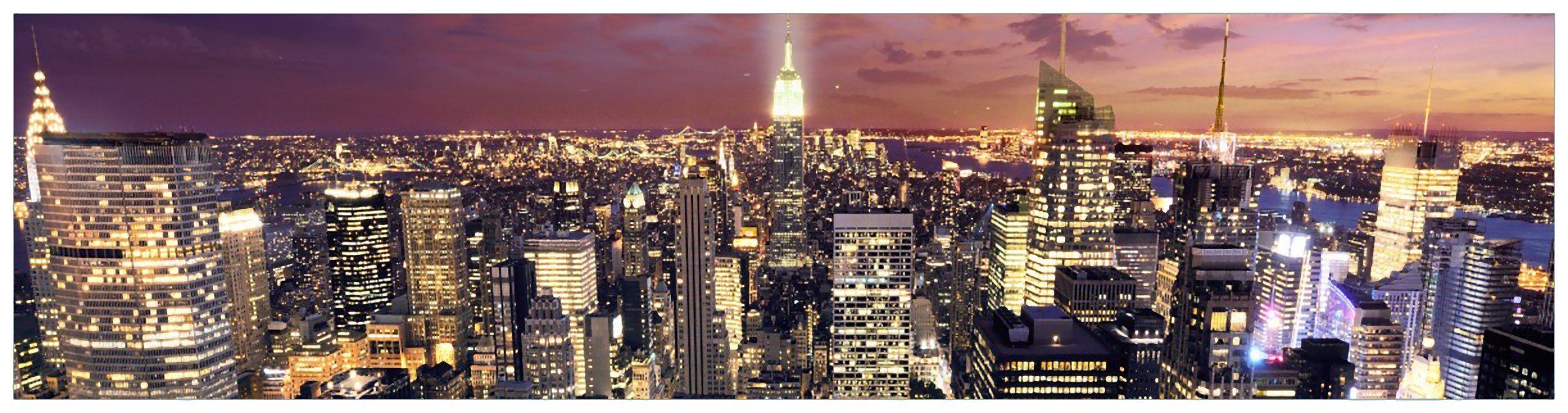 - Nacht Wallario die Küchenrückwand Panoramablick über (1-tlg) bei Stadt, New York