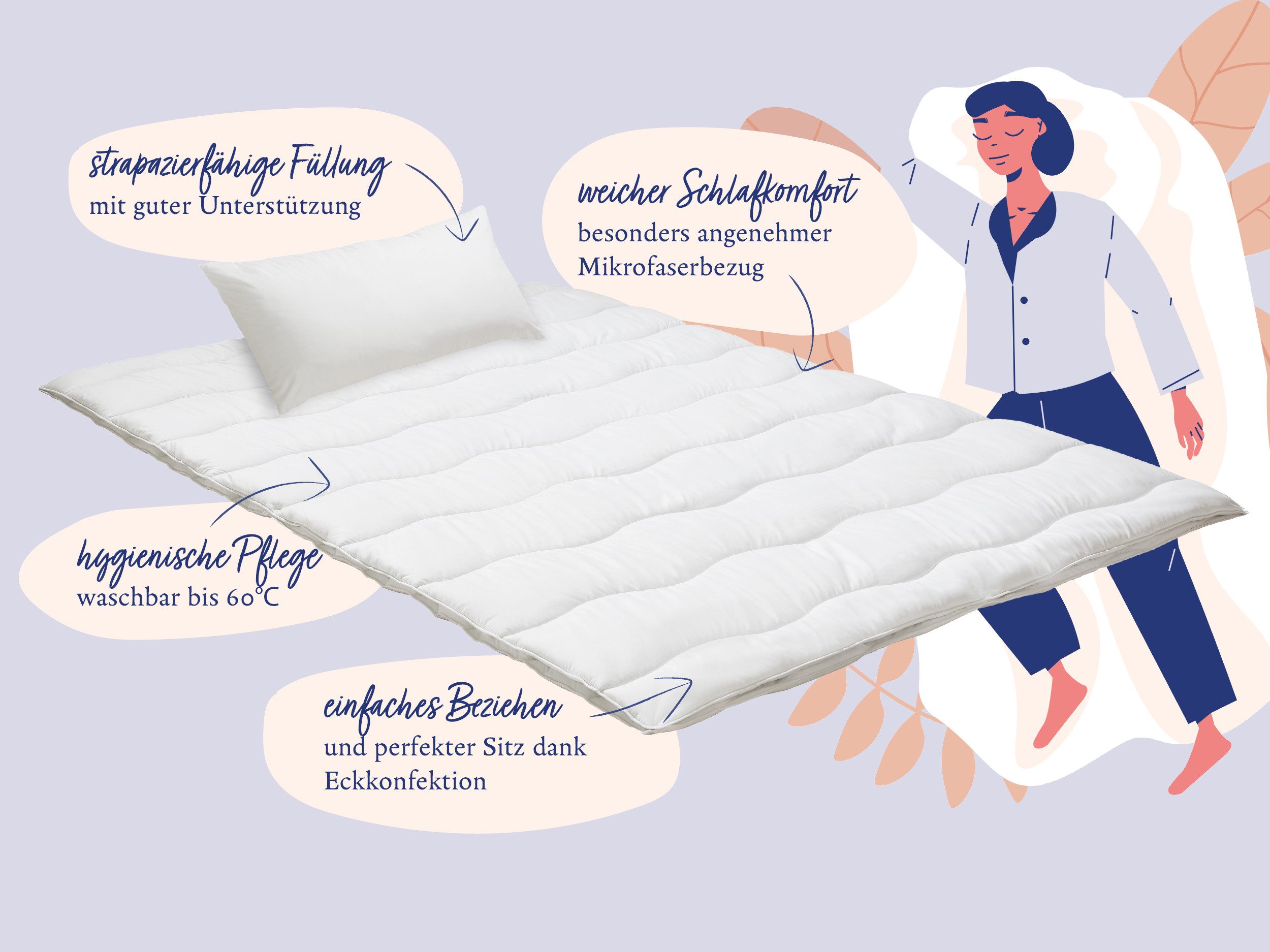 Nightlife Microfaserbettdecke + Microfaserkissen Set Essentials, günstig online kaufen