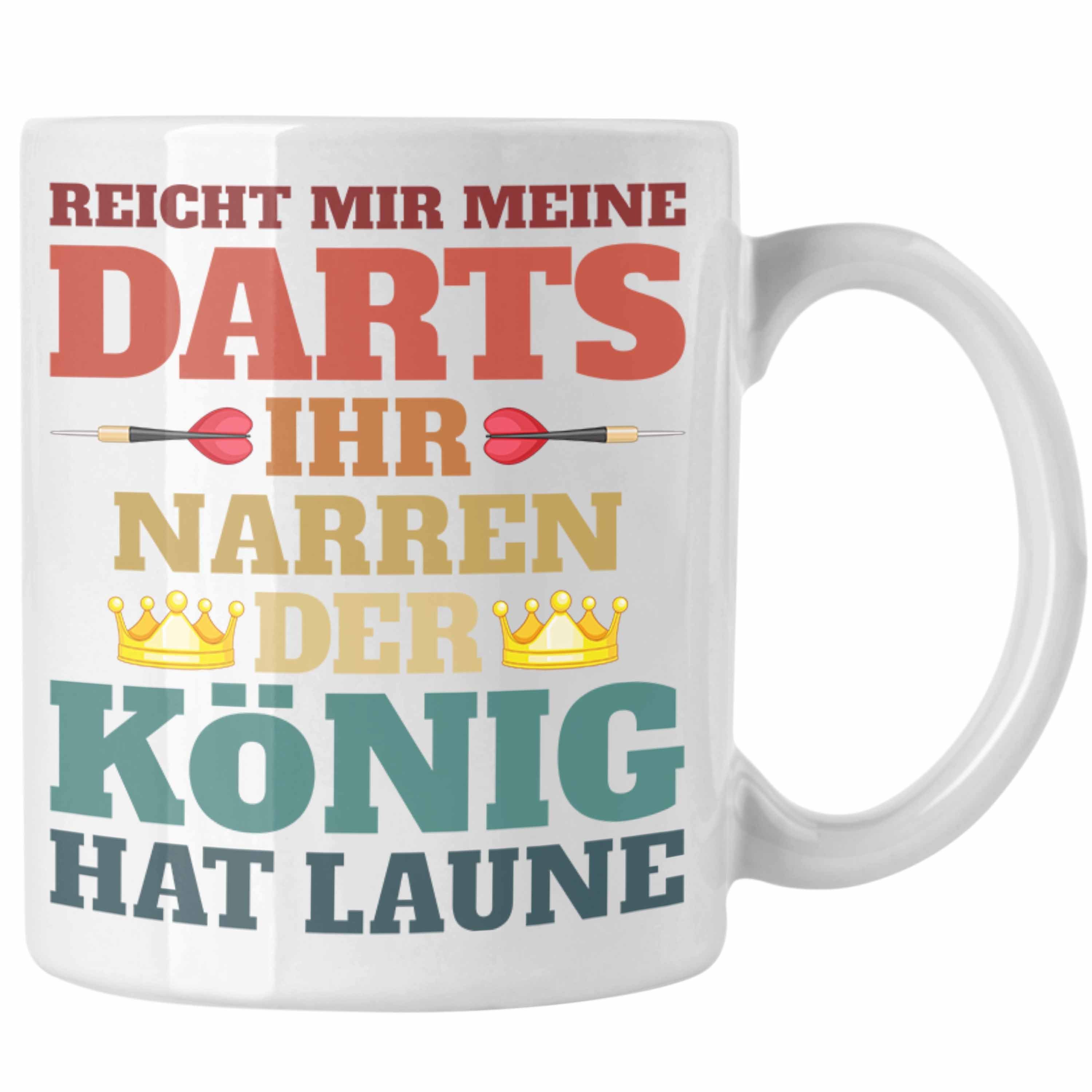 Trendation Tasse Trendation - Dart Tasse Dartpfeil Reicht Mir Meine Darts Spruch Männer Dart-Spieler Geschenkidee Weiss