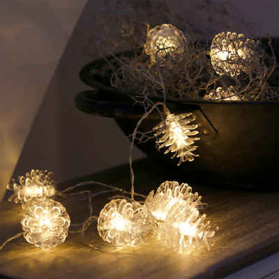 Grafelstein Lichterkette ZAPFEN transparente Tannenzapfen Weihnachten LED batteriebetrieben