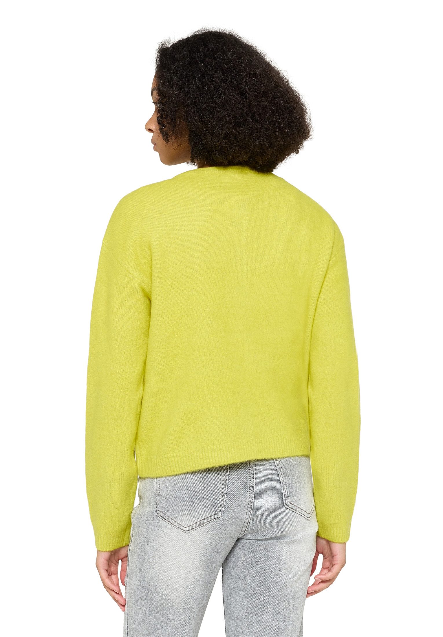 Cartoon Strickjacke Damen mit Rundhalsausschnitt (1-tlg)