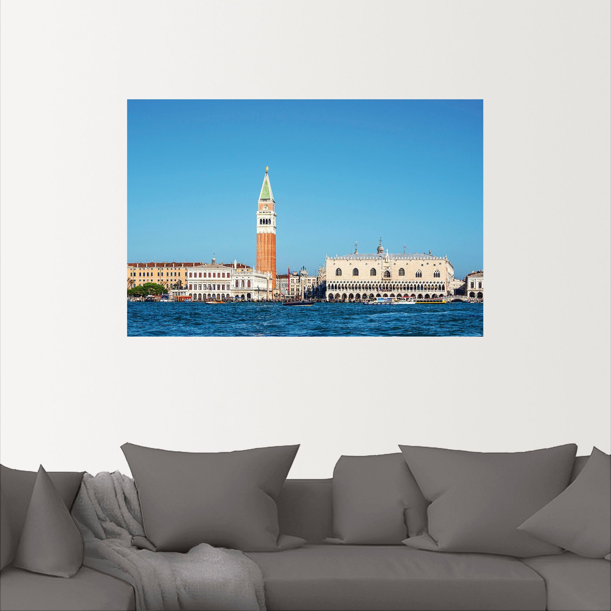 Venedig, Venedig Wandaufkleber versch. Alubild, als Größen in Leinwandbild, mit Dogenpalast Wandbild Markusplatz Poster (1 Artland oder St),