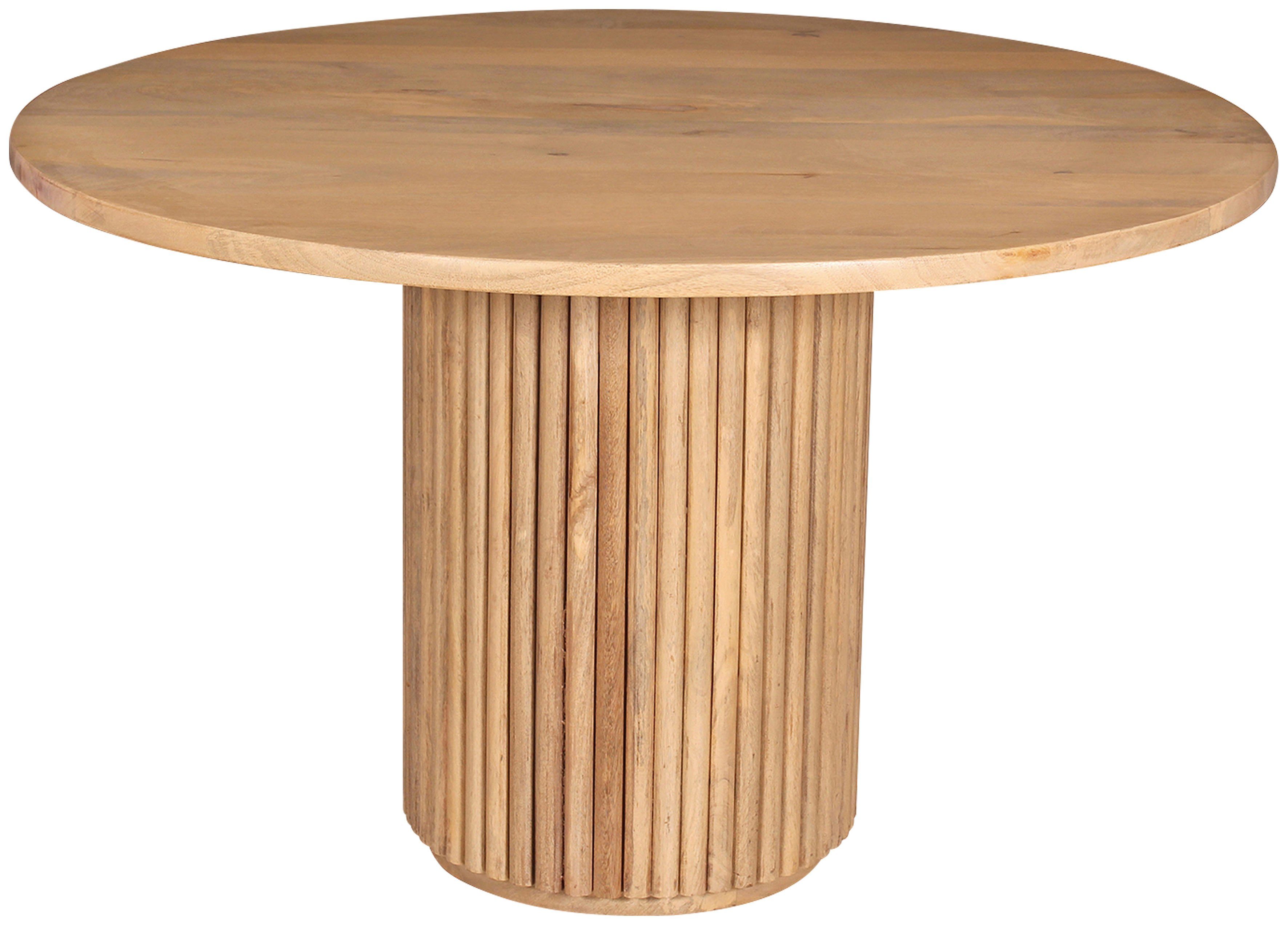 TOM TAILOR HOME Esstisch Ribbed Side Table High, mit Säulenfuß im  extravaganten Ribbed-Look, Gefertigt aus natürlichem Mangoholz