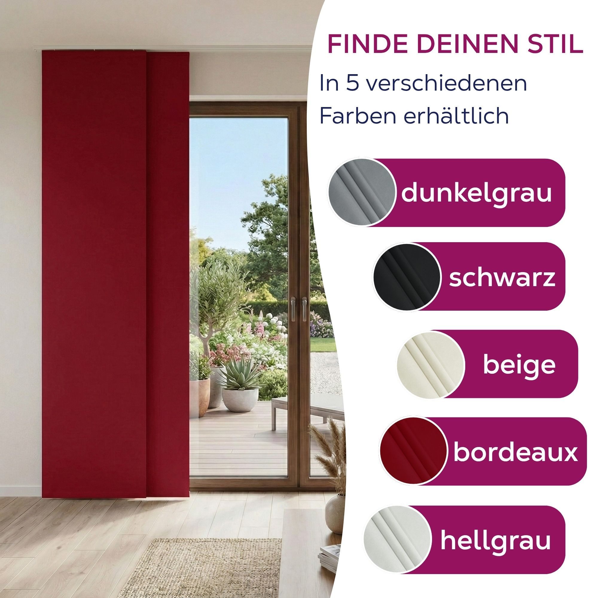 Beautex Verdunkelungsvorhang Blackout Schiebegardine blickdicht Maße 60x245 cm (1 St), blickdicht, verdunkelnd und lichtundurchlässig, inkl. Zubehör – Bild 4 von 5