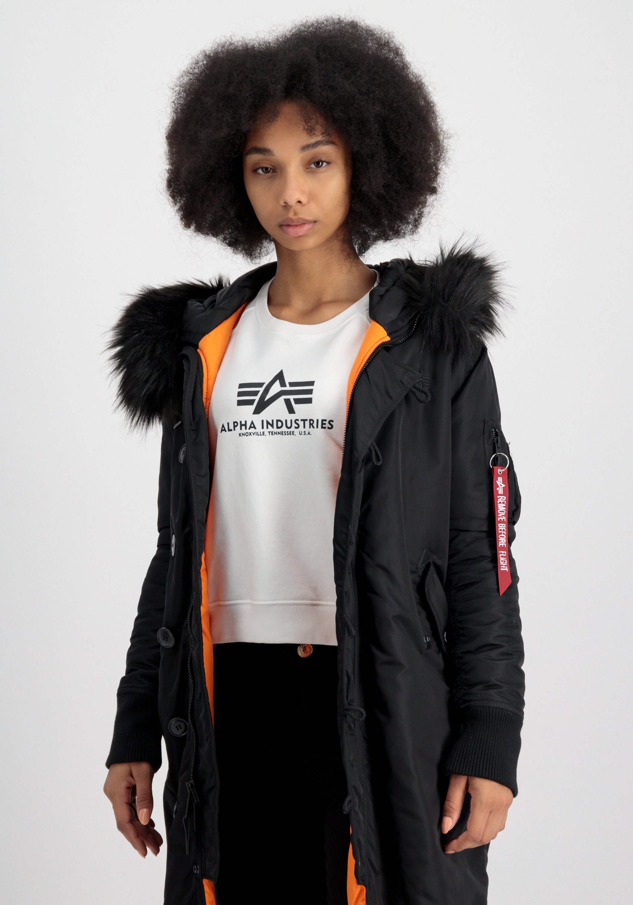 Alpha Industries Winterjacke Alpha Industries Women - Field Jackets Long Fishtail Wmn black | Jacken