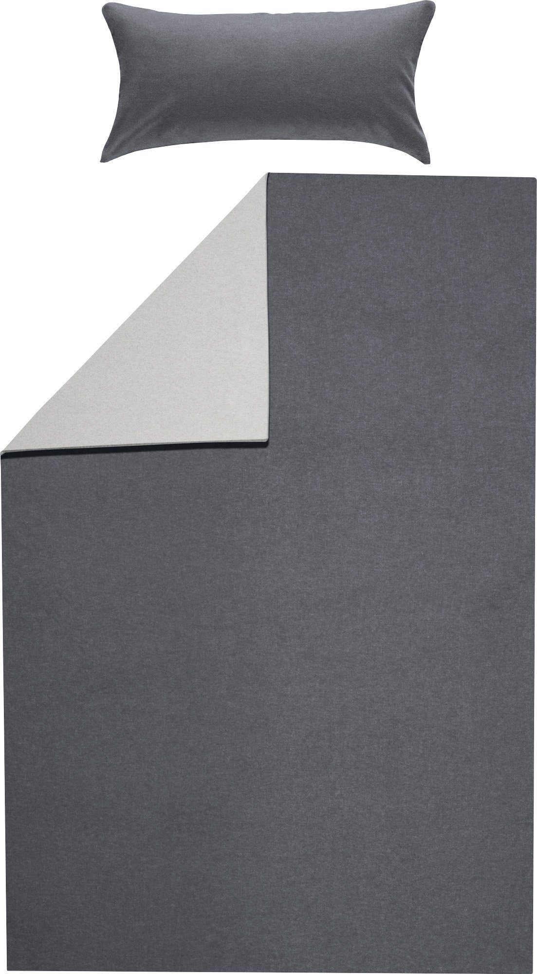 Erwin Müller Bettwäsche Wendebettwäsche, Biber, Uni günstig online kaufen