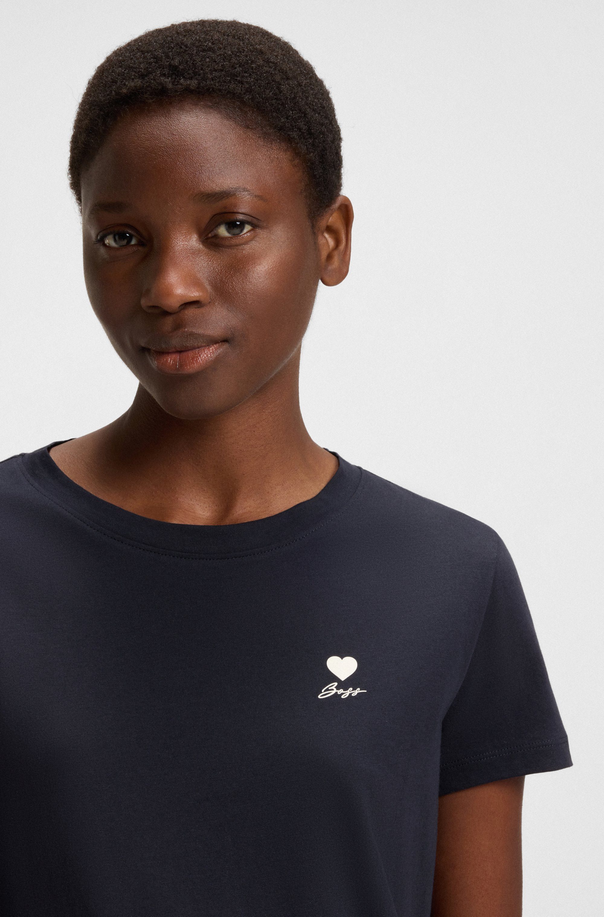 BOSS ORANGE T-Shirt Esogo Premium Damenmode mit Artwork auf der Brust günstig online kaufen