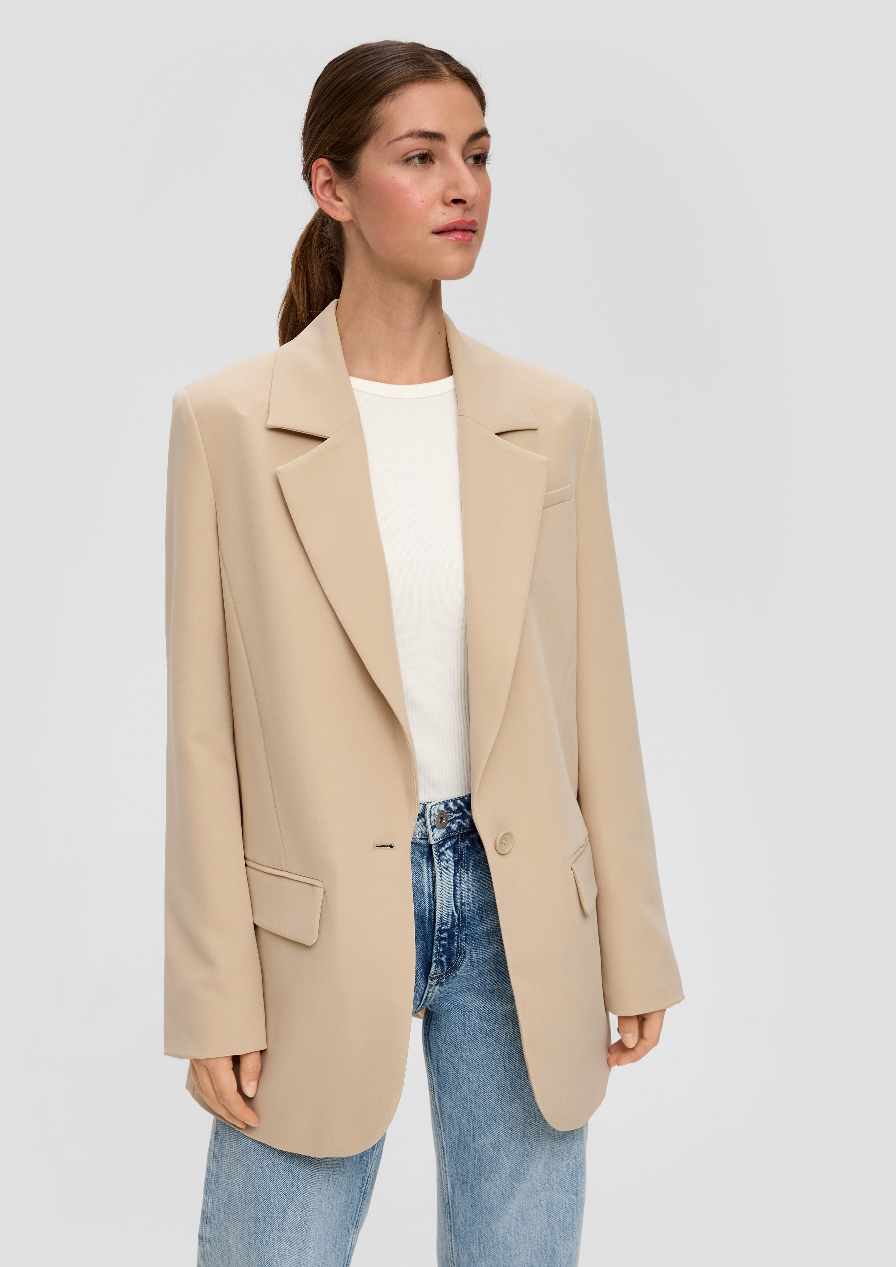 QS Jackenblazer Oversize Blazer mit Pattentaschen