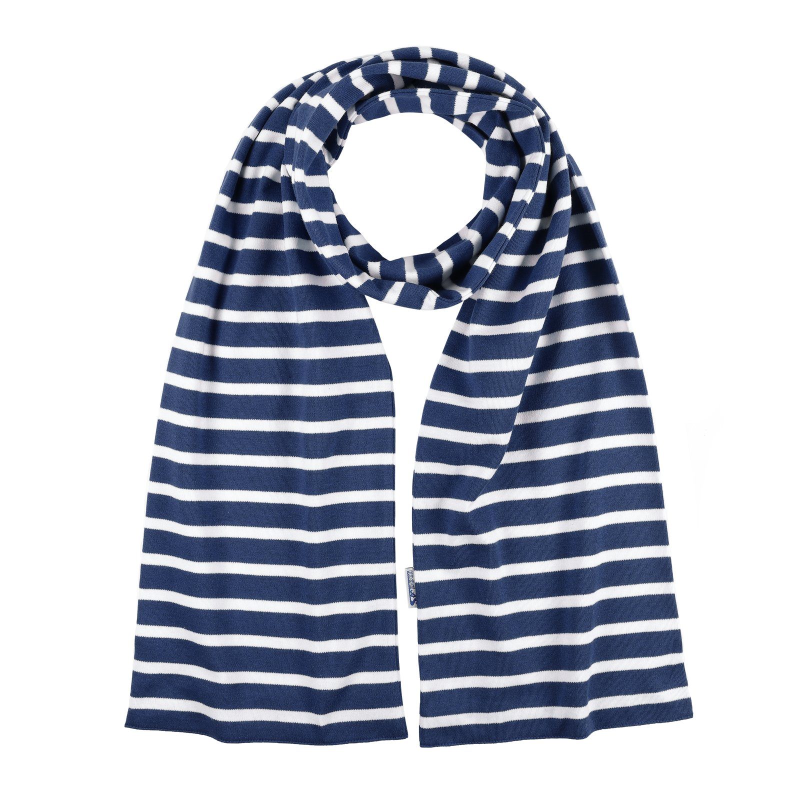 modAS Modeschal, Bretonischer Schal Unisex mit Streifen und uni Herren Damen Kinder