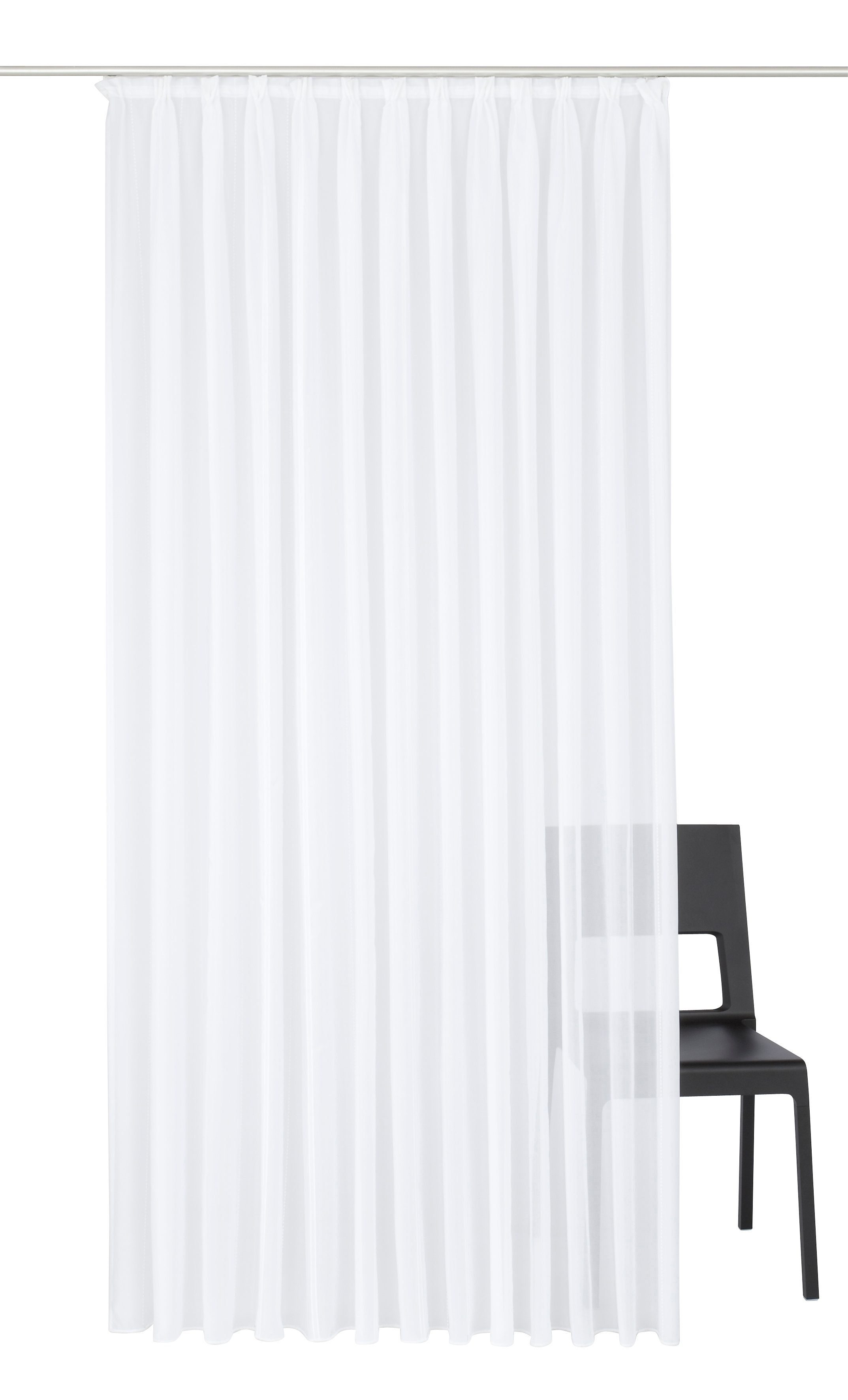 Wirth Vorhang Betsy (1 St), Faltenband, halbtransparent, Store