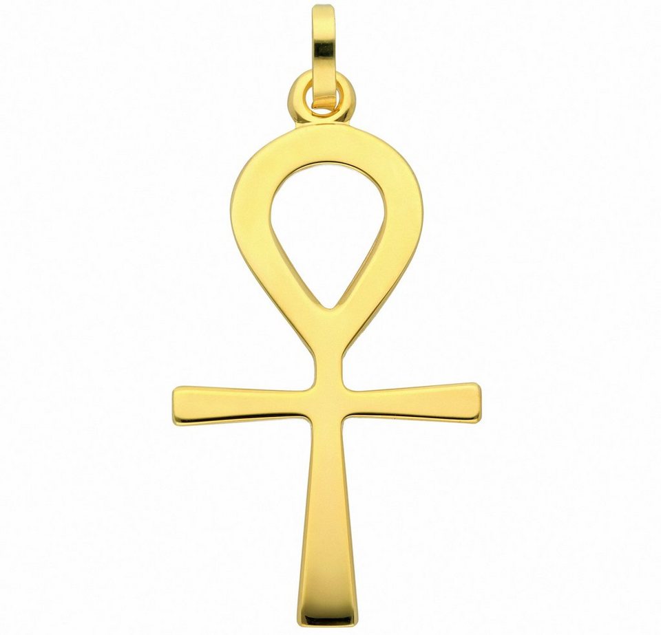 Adelia´s Kette mit Anhänger 333 Gold Kreuz Anhänger Lebenszeichen,  Schmuckset - Set mit Halskette