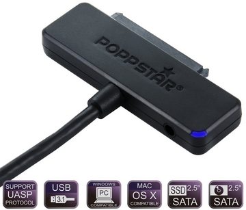Poppstar »Anschlusskabel für externe Festplatten« USB-Adapter, USB-A Festplattenadapter SSD, 2,5/3,5" (ohne Netzteil)