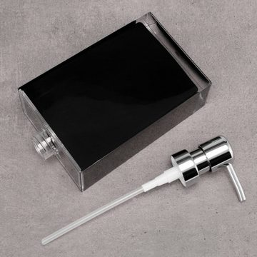 bremermann Seifenspender Seifenspender XL mit ca. 500 ml Füllmenge, Kunststoff eckig, schwarz