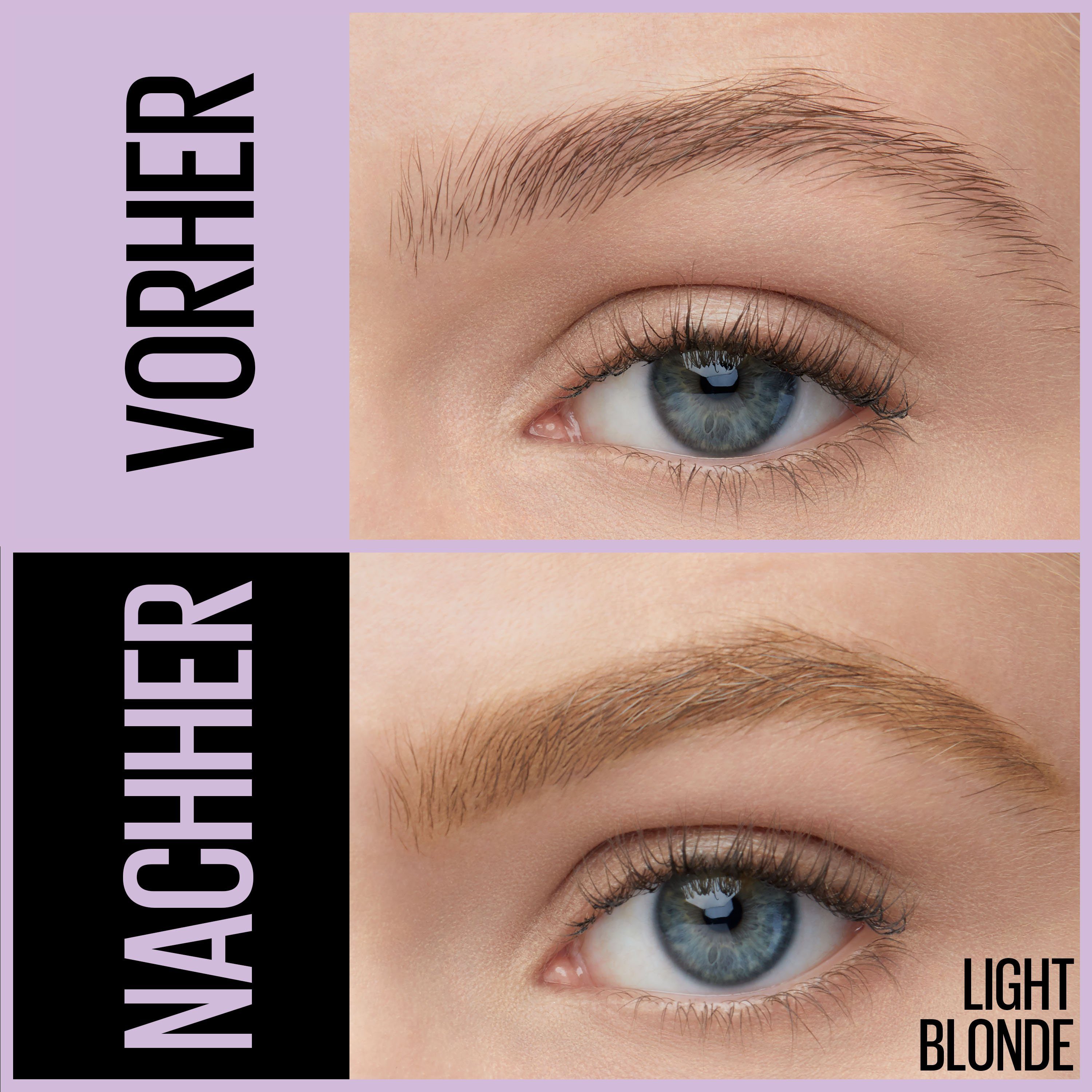 Maybelline Augen-Make-Up, MAYBELLINE NEW Blond Light Duo, YORK York Augenbrauen-Stift Duo-Applikator 0 New Express Satin Brow