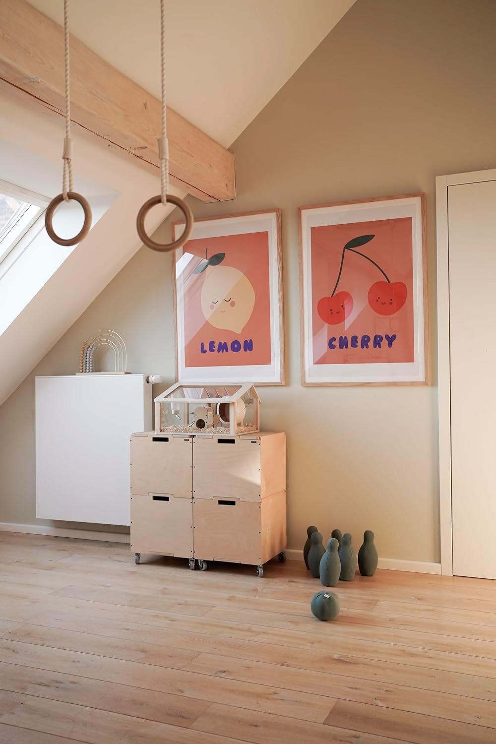 Roodz Kleintierkäfig Designer-Hamsterkäfig-Set – Holz & Acryl, inkl. Zubehör, 5-teilig
