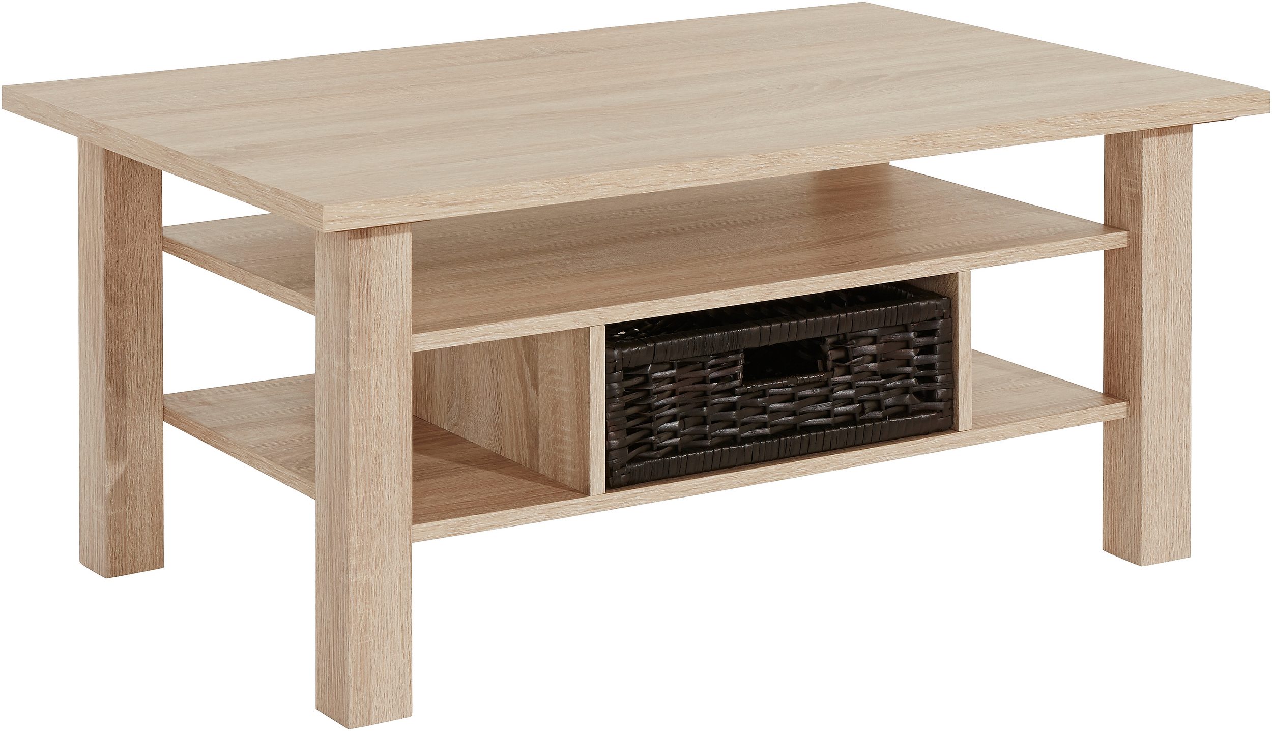 PRO Line Couchtisch mit FLECHTKORB - PRO Line