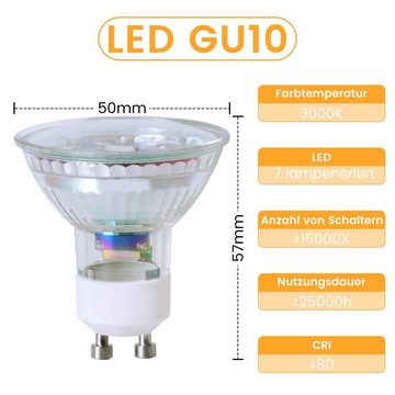 ZMH LED-Leuchtmittel 5W Energiesparlampe Abstrahlwinkel 110° Spot Reflektor Birne, GU10, 6 St., Warmweiß, 3000K