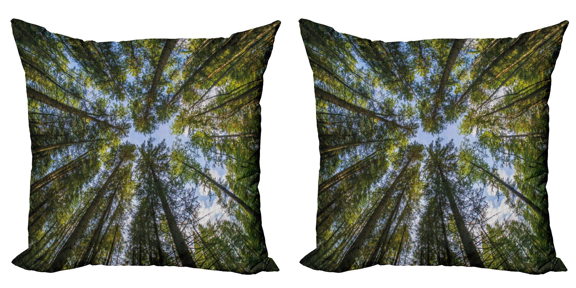 (2 Abakuhaus Moss Bäume Doppelseitiger Waldes des Jungle Accent Stück), Natur Modern Kissenbezüge Digitaldruck,