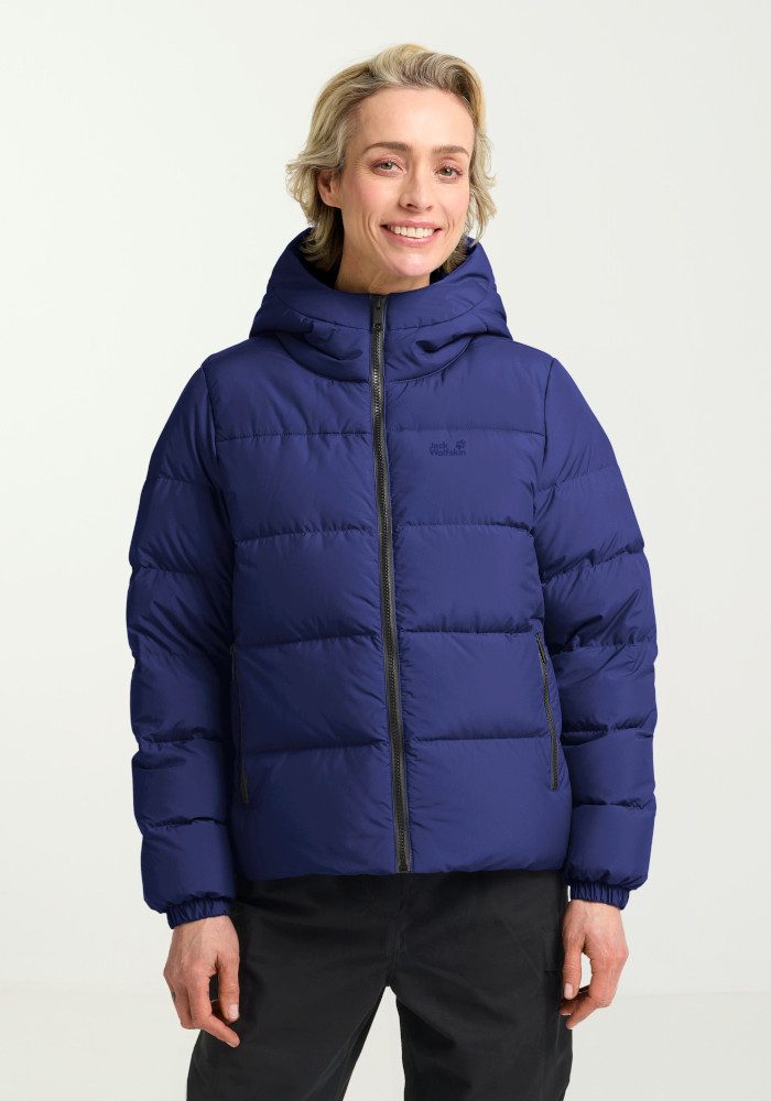 Jack Wolfskin Daunenjacke FROZEN PALACE JKT W RDS mit Kapuze, winddicht, atmungsaktiv, wasserabweisend