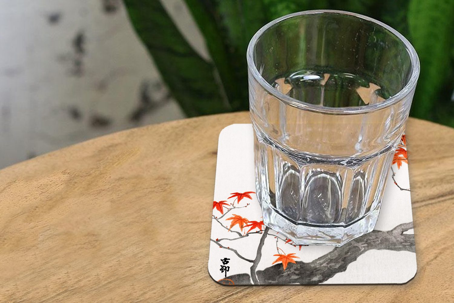 MuchoWow Glasuntersetzer Vintage - Gläser, 6-tlg., Baum - für Korkuntersetzer, Zubehör Tasse Untersetzer, Tischuntersetzer, Vogel Ahorn, - Japanischer Glasuntersetzer