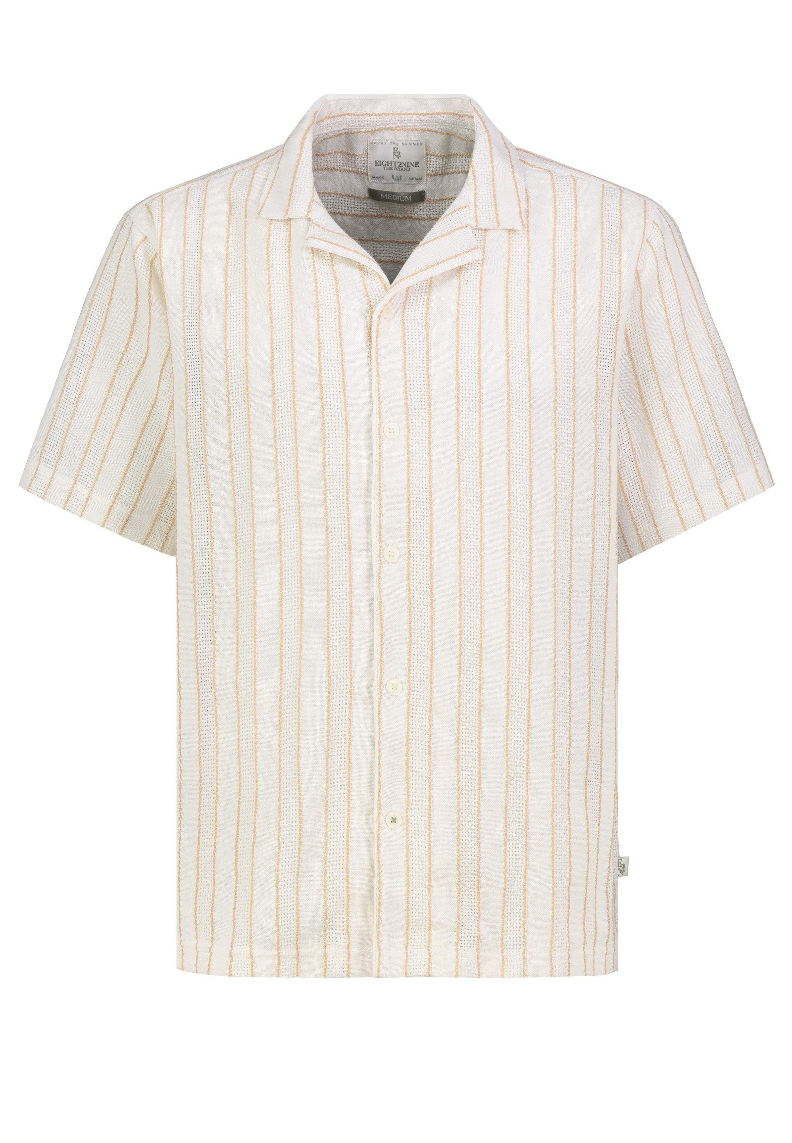 Eight2Nine Kurzarmhemd Herren Kurzes Jacquard Hemd Retro Hemd, Rautenmuster