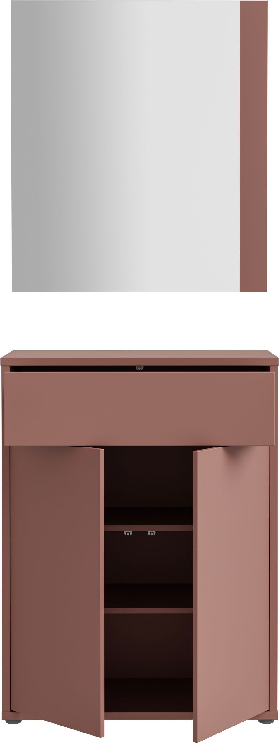 FORTE Garderoben-Set Alice Springs, (2-St), Kompaktgarderobe, Terracotta, Grifflos, Push to Open