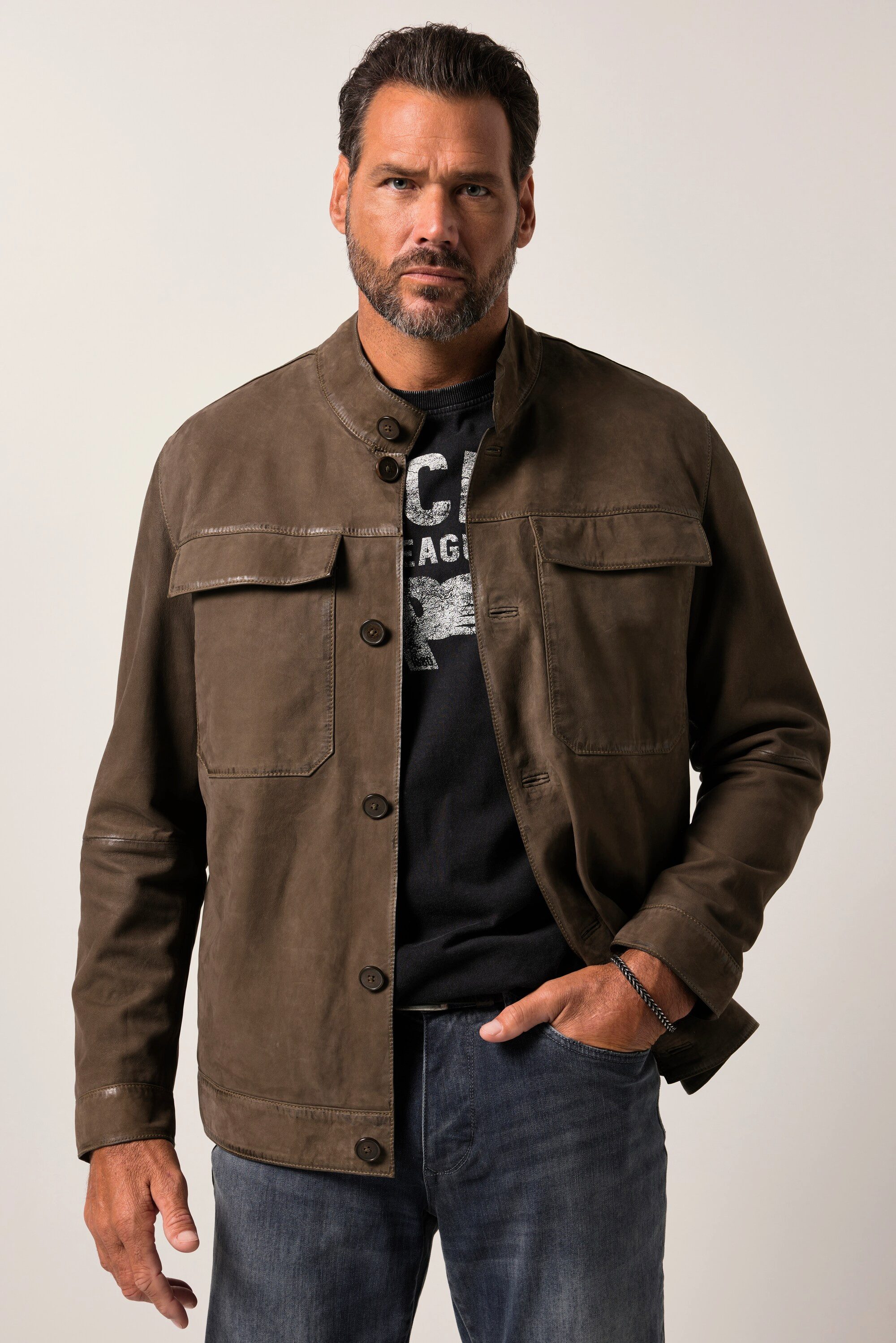 Lederjacke Lederjacke Leder Lammnubuk
