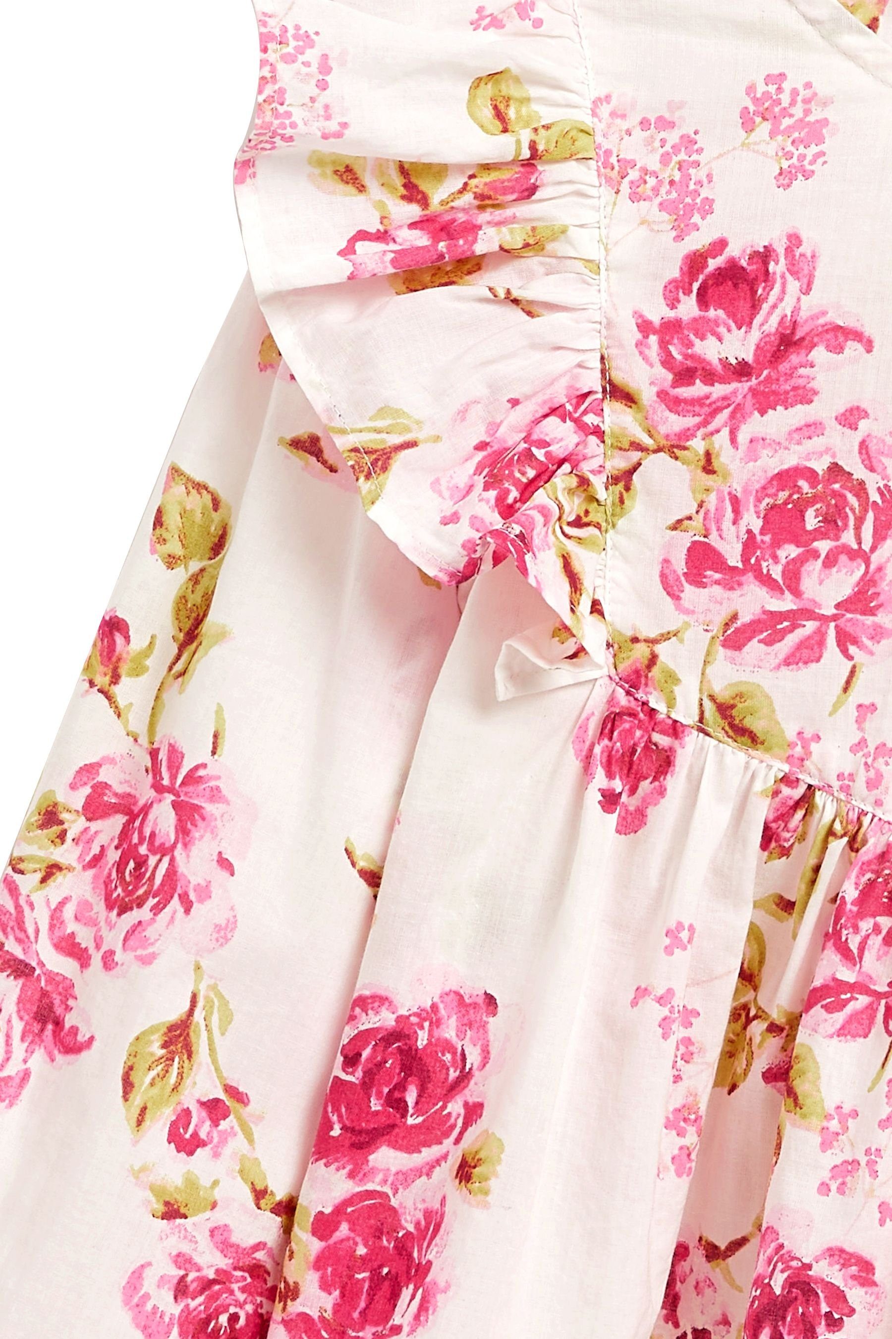 Next Floral Blusenshirt Bluse Pink Gesmokte (1-tlg)
