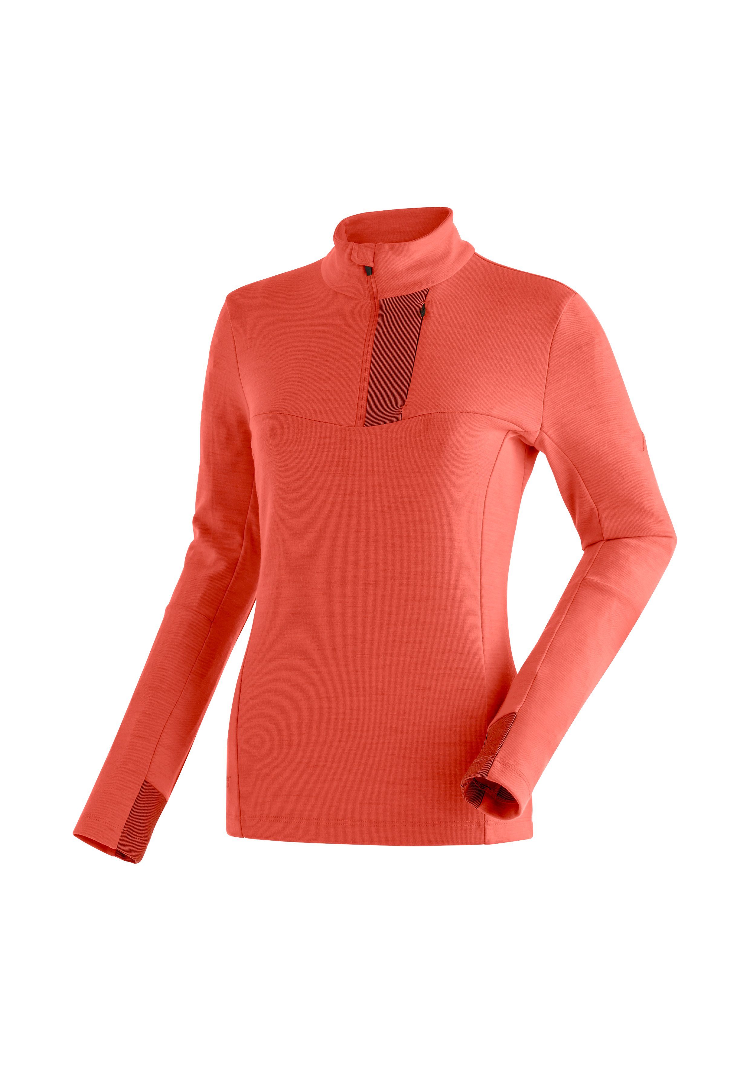 Neue Ware mit Bonus Maier Sports Funktionsshirt Skutvik Midlayer neonrot für HZ W hohe Damen, Atmungsaktivität funktionaler