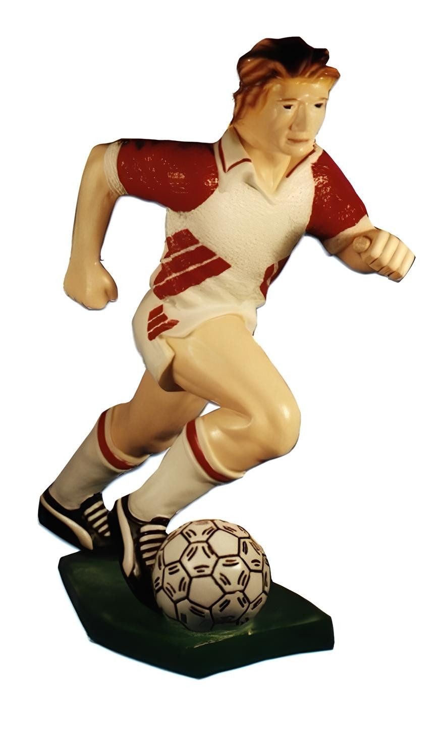 JVmoebel Dekoobjekt Fußballer Figur aus Polyresin in Schwarz-Gold (1 St), Made in Europa